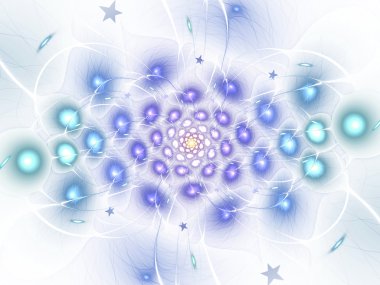 hafif mavi fraktal spiral, yaratıcı grafik tasarım için dijital sanat