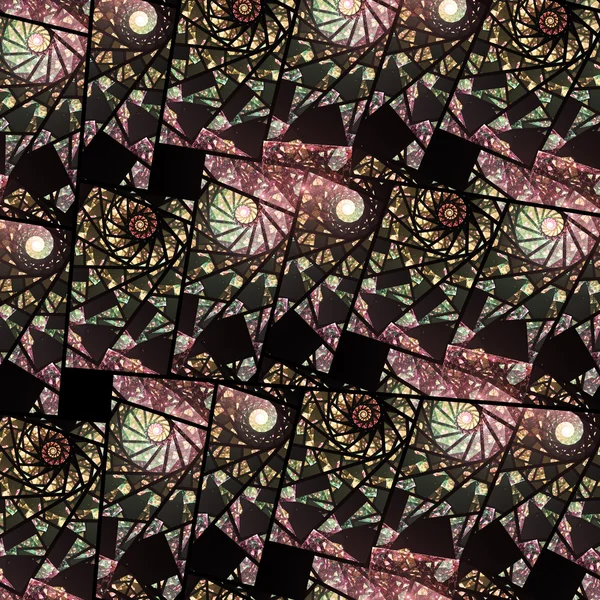 Dark fractal swirly pattern, digital artwork for creative graphic design — Stock Photo, Image