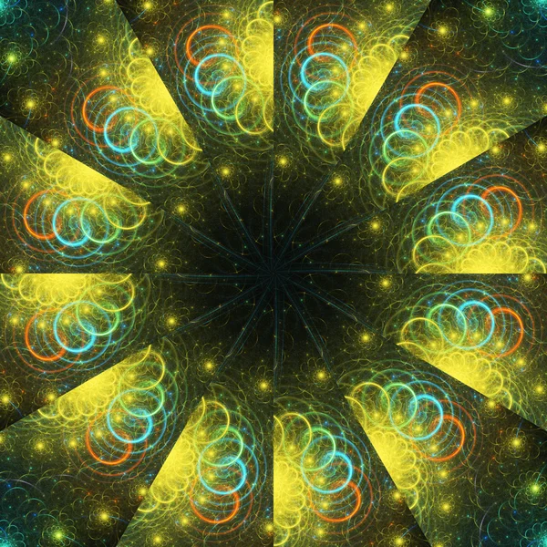 Abstract fractal mandala, digital artwork for creative graphic design — Stock Photo, Image