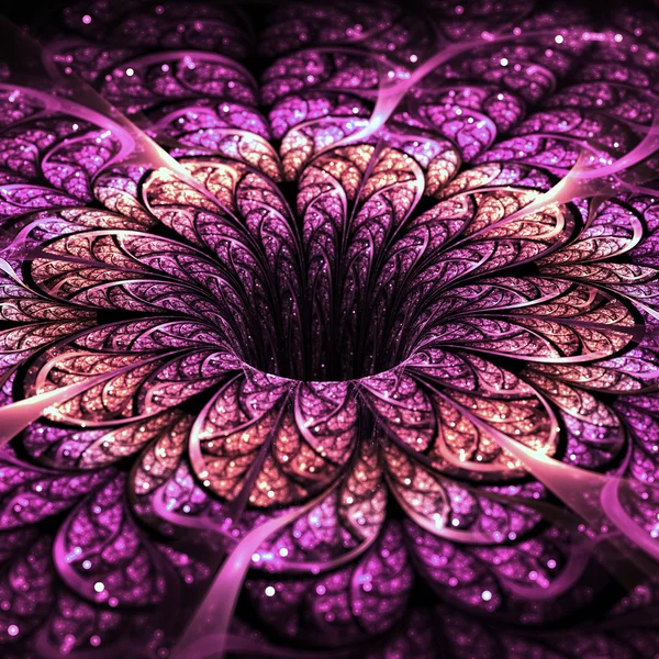 Růžový fraktální květina, digitální kresba pro kreativní grafický design — Stock fotografie
