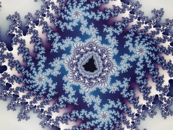 Blue mandelbrot fractal pattern, digital artwork for creative graphic design — ストック写真