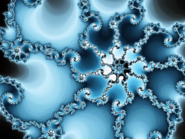 Abstract water themed fractal spiral, digital artwork for creative graphic design — Stockfoto