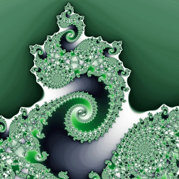 Rotolamenti frattali verdi, opere d'arte digitali per la progettazione grafica creativa — Foto Stock