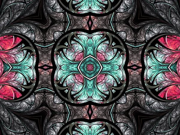 Mandala fractal abstrato, obra de arte digital para design gráfico criativo — Fotografia de Stock