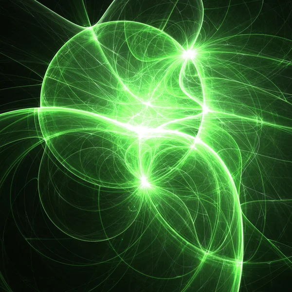 Green matrix themed fractal pattern, digital artwork for creative graphic design — 图库照片