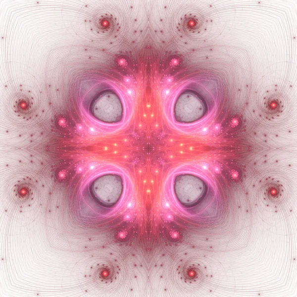 Pink swirly fractal mandala, digital artwork for creative graphic design — Stok fotoğraf