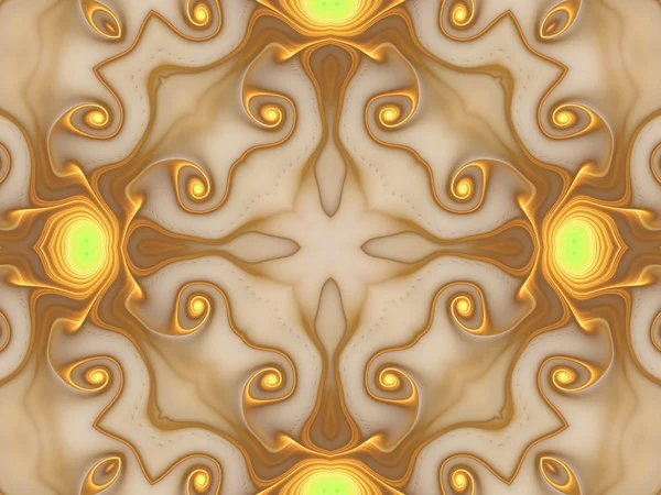 Mandala fractală de aur, opere de artă digitală pentru design grafic creativ — Fotografie, imagine de stoc