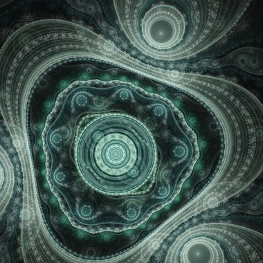 Karanlık fraktal clockwork, yaratıcı grafik tasarım için dijital sanat