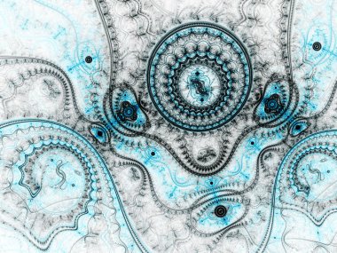 Soyut clockwork fraktal desen, yaratıcı grafik tasarım için dijital sanat