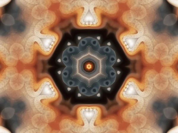 Mandala fractal or et noir, illustration numérique pour la conception graphique créative — Photo