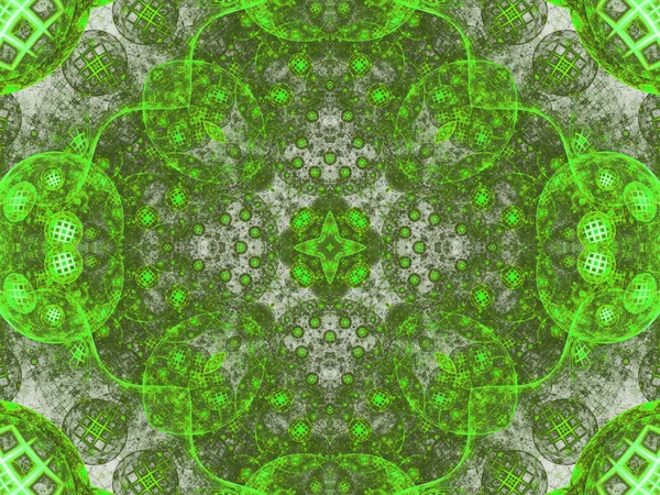 Green fractal mandala, digital artwork for creative graphic design — Stock Photo, Image