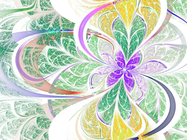 Papillon fractal coloré ou fleur, illustration numérique pour la conception graphique créative — Photo