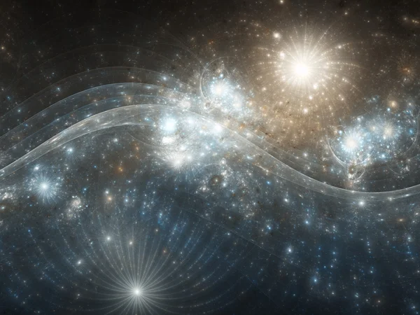Χρυσό και μπλε fractal Νεφέλωμα, ψηφιακά έργα τέχνης για δημιουργική Γραφιστικής — Φωτογραφία Αρχείου