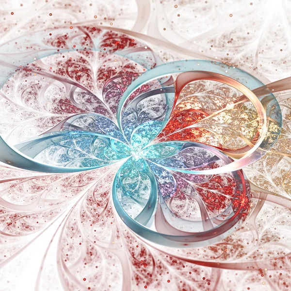 Colorful fractal butterfly or flower, digital artwork for creative graphic design — Stockfoto