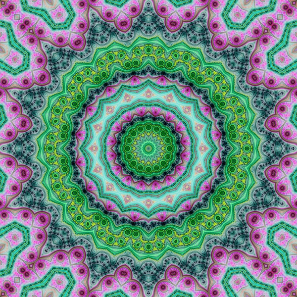 Mandala fractal colorido, arte digital para design gráfico criativo — Fotografia de Stock