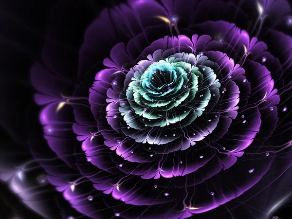 Flor fractal oscura, obra de arte digital para el diseño gráfico creativo —  Fotos de Stock