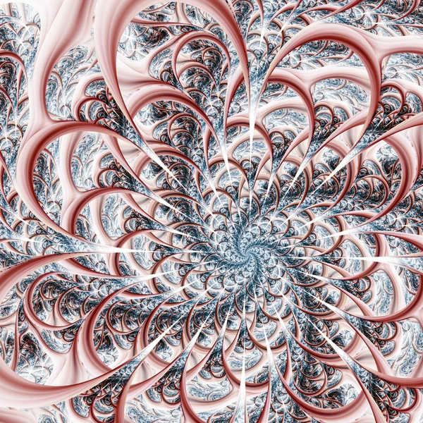 Licht kleurrijke fractal bloem, digitaal kunstwerk voor creatief grafisch ontwerp — Stockfoto