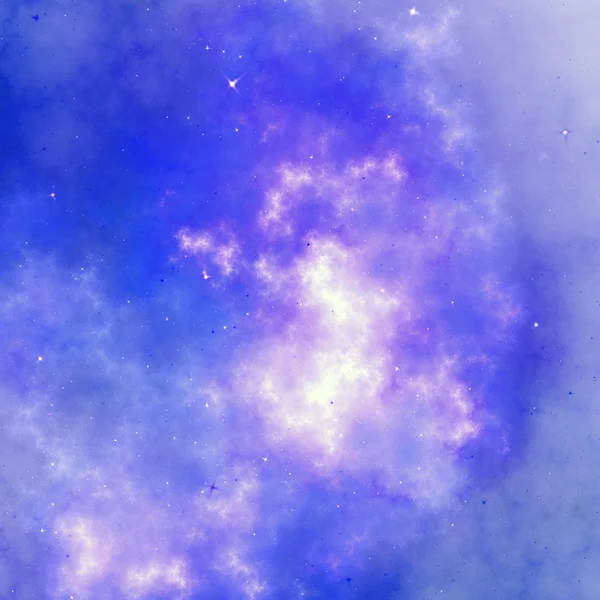 Nubes fractales violetas con estrellas, ilustraciones digitales para un diseño gráfico creativo — Foto de Stock