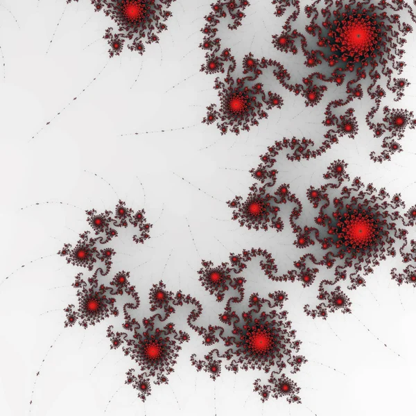 Kalın kırmızı fraktal swirls, yaratıcı grafik tasarım için dijital sanat — Stok fotoğraf