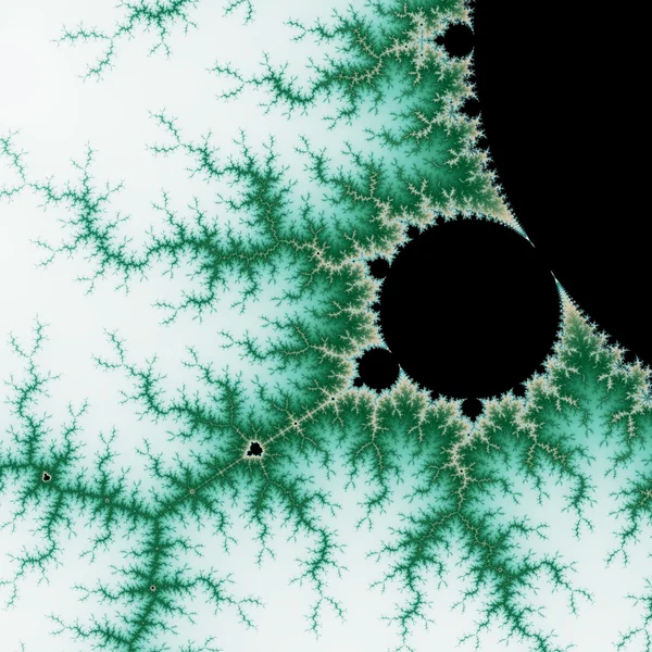 Fórmula fractal de mandelbrot verde, obra de arte digital para el diseño gráfico creativo — Foto de Stock