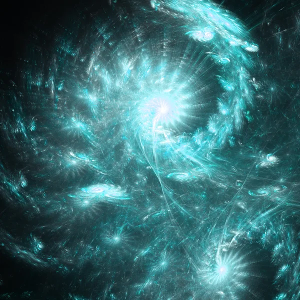 Galáxia fractal brilhante, obra de arte digital para design gráfico criativo — Fotografia de Stock