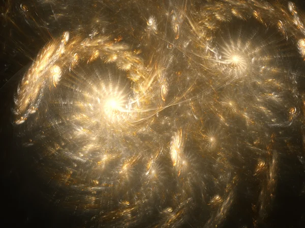 Galaktyka złoty fraktal w przestrzeni kosmicznej, cyfrowych dzieł sztuki na kreatywne projektowanie graficzne — Zdjęcie stockowe