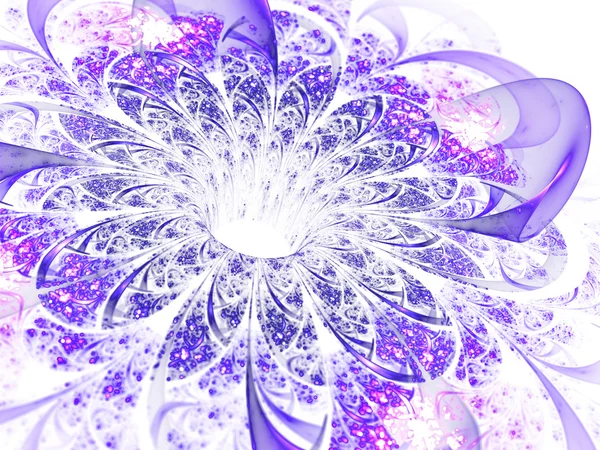 Flor fractal violeta clara, arte digital para design gráfico criativo — Fotografia de Stock