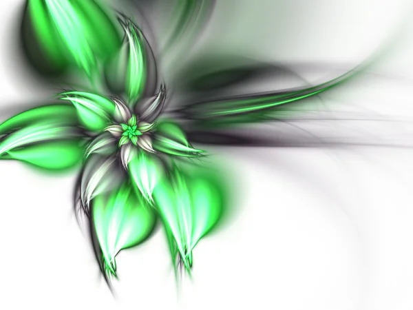 Vivid green fractal flower, digital artwork for creative graphic design — Stock Photo, Image