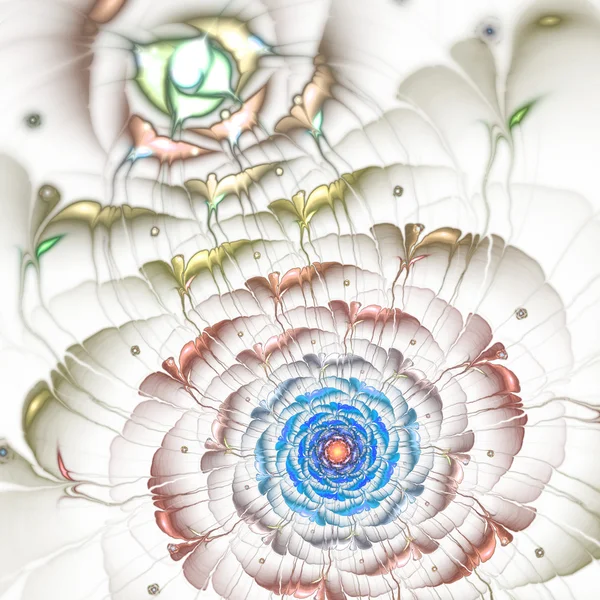 Flor fractal ligera, obra de arte digital para el diseño gráfico creativo —  Fotos de Stock