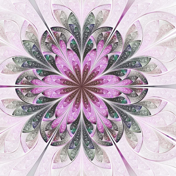 淡紫色的分形花，创意图形设计数码艺术作品 — 图库照片
