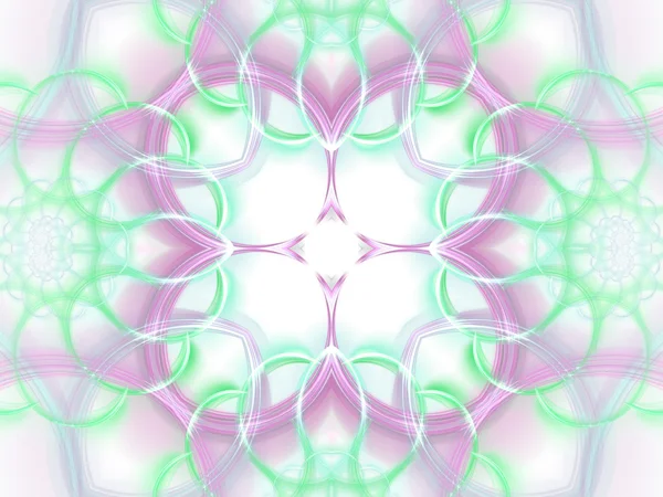 Light abstract fractal mandala, digital artwork for creative graphic design — Stock fotografie