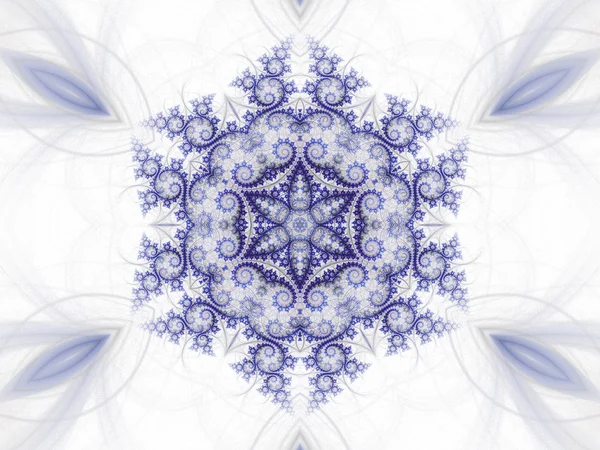 Snowflake shaped fractal mandala, digital artwork for creative graphic design — 스톡 사진