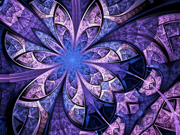 Violet fleur fractale, illustration numérique pour la conception graphique créative — Photo