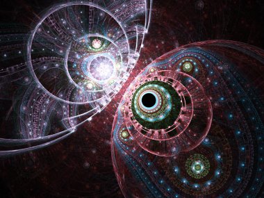 Karanlık fraktal clockwork, yaratıcı grafik tasarım için dijital sanat