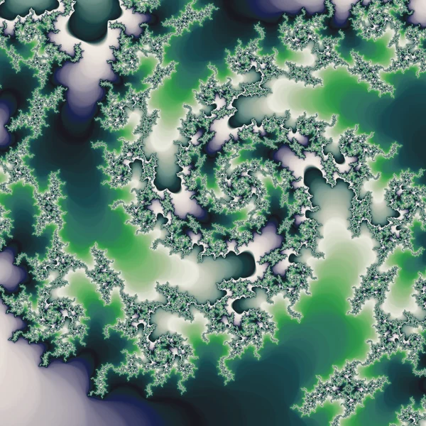 Abstract green fractal spiral, digital artwork for creative graphic design — Stok fotoğraf