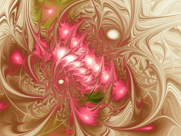 Red and orange fractal swirly pattern, digital artwork for creative graphic design — Stok fotoğraf