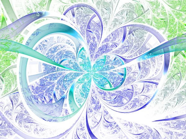 Blue fractal flower or butterfly, digital artwork for creative graphic design — Stock Photo, Image