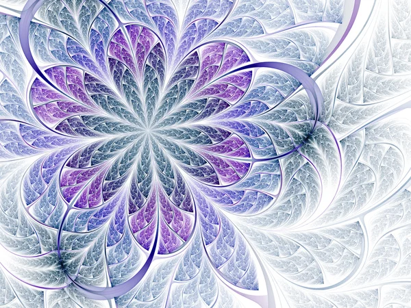 Flor fractal azul y violeta, obra de arte digital para un diseño gráfico creativo —  Fotos de Stock