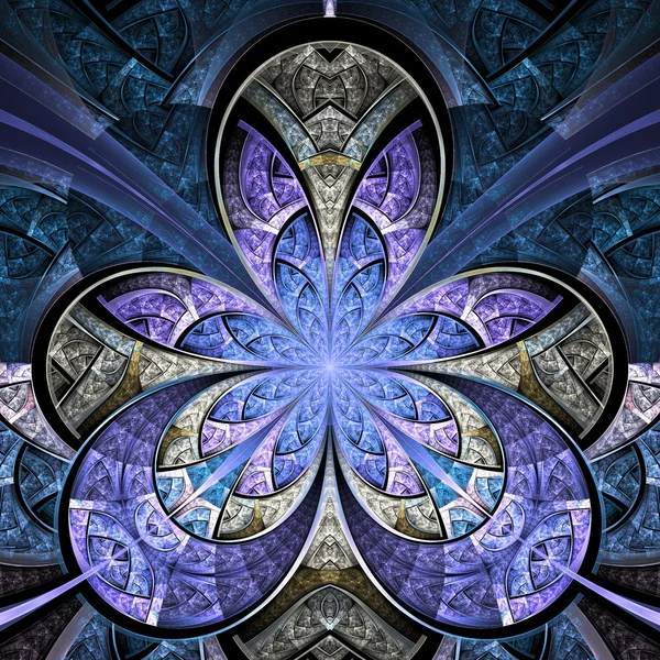 Fleur fractale bleue, illustration numérique pour la conception graphique créative — Photo