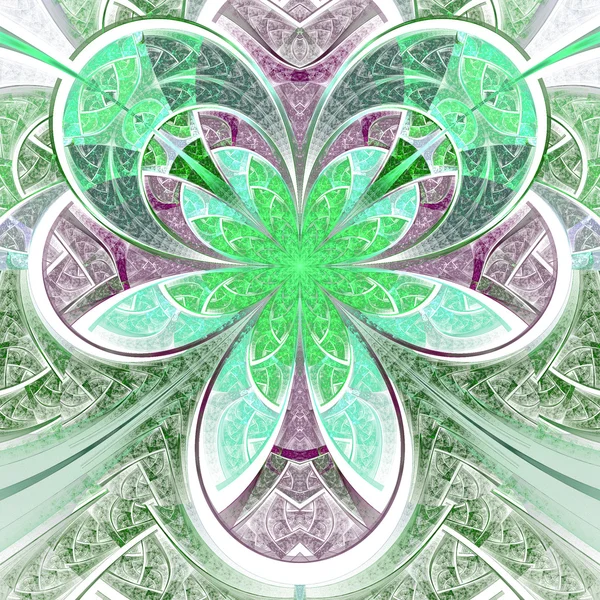 Fleur fractale verte, illustration numérique pour la conception graphique créative — Photo