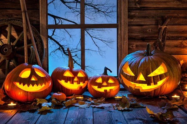 Halloween dynia głowa jack latarnia — Zdjęcie stockowe