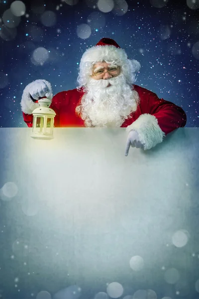 Noel Baba ile fener — Stok fotoğraf