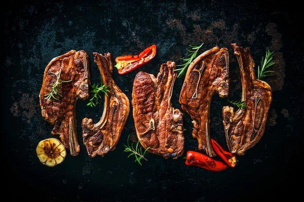 Roasted lamb meat with vegetables — Stock Photo, Image