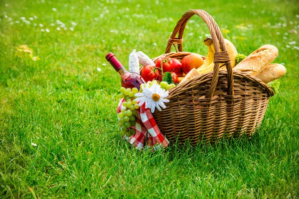 Picnic setting on meadow — Stock Photo, Image