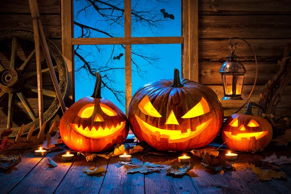 Halloween zucca testa jack lanterna — Foto Stock