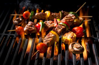 Alevli ızgara sebzeli et kebap