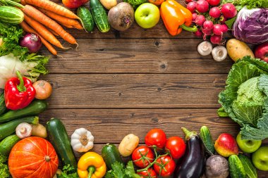 Çerçeve muhtelif taze sebze