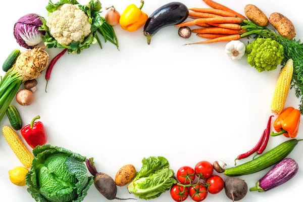 Frame of assorted fresh vegetables — Stock Photo, Image