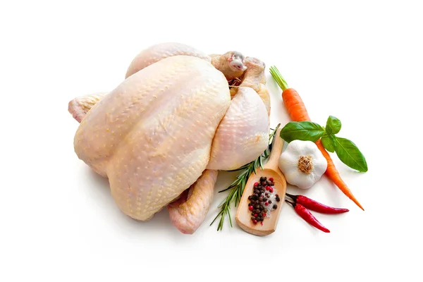 Surowego kurczaka na białym tle — Zdjęcie stockowe