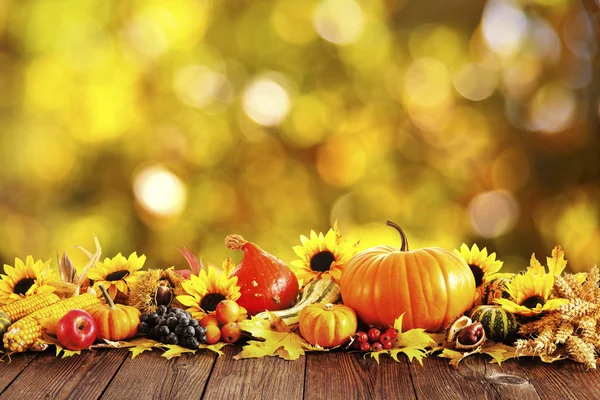 Decoración de otoño arreglada con hojas secas — Foto de Stock